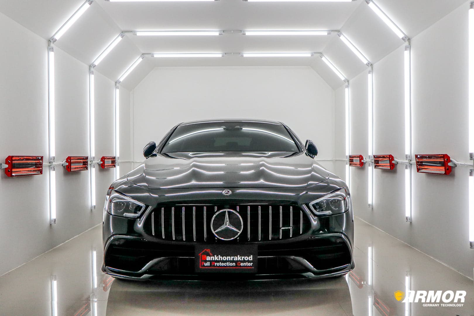 ห้องอบเคลือบแก้วระบบอินฟราเรดมาตรฐาน พร้อมไฟ LED ส่องสว่างรอบทิศทาง